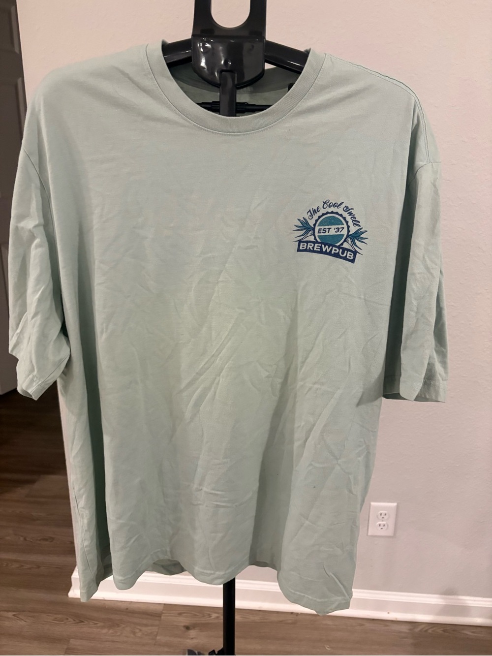Izod Short-Sleeve Tee in Light Green with Blue Chest Logo